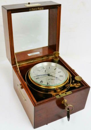 Rare Antique 2 Day Louis Weule Co No12025 Boxed Fusee Ships Marine Chronometer