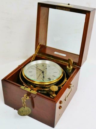 Rare Antique 2 Day Louis Weule Co No12025 Boxed Fusee Ships Marine Chronometer 2