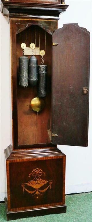 Rare Antique 18thc English 8 Day Musical 8 Bell Moon Grandfather Longcase Clock 9