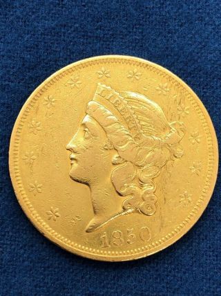 1850 Liberty Head Twenty Dollar Gold Coin Rare Date First Year