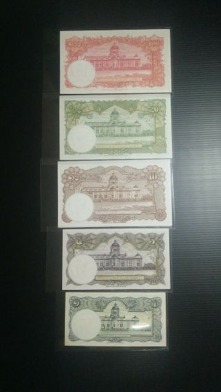 Thailand1955 Total 5 notes 1 5 10 20 100 baht set signed41UNC Extremely rare 2