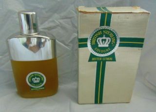 Rare Vtg British Sterling - Bitter Lemon Cologne 5.  7 Oz Bottle W/ Box Approx 85