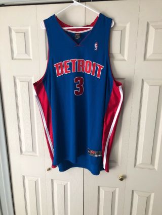 Rare Vtg Nike Ben Wallace Detroit Pistons Nba Finals Authentic Sewn Jersey Sz 56
