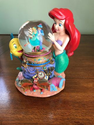 Disney Little Mermaid Snow Globe Rare Under The Sea Song