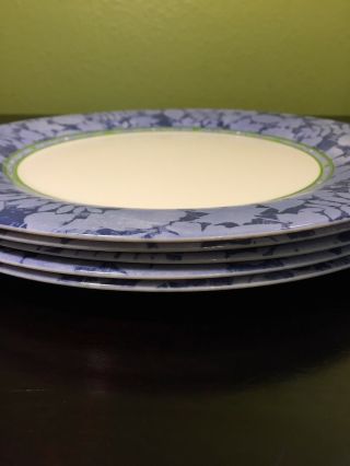 5 Arcopal Arcoroc Of France Dinner Plates 10.  5 " Arp 47 French Blue Border Rare