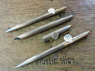 RARE NOS Vintage TITANIUM PARKER T1 Fountain Pen Ballpoint Mechanical Pencil Set 9
