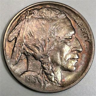 1913 Type 1 Buffalo Nickel Coin Rare Date Full Horn