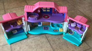 B27 Fisher Price Little People Sweet Sounds Folding Doll House 100 Rare