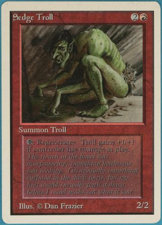 Sedge Troll Unlimited Pld - Sp Red Rare Magic The Gathering Card (34123) Abugames