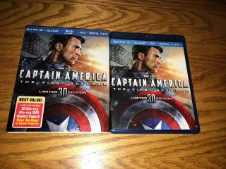 Captain America The First Avenger 3d Blu - Ray Dvd Digital Rare Oop Slipcover