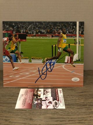 Usain Bolt Signed 8x10 Photo Olympic Gold Run Jsa Rare Autographed