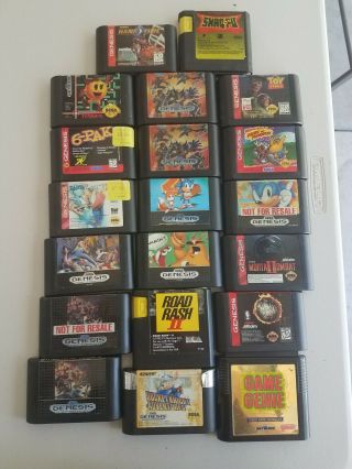 20 Sega Genesis Games Including Rare Collectible Titles And Game Genie