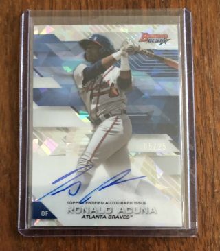 Ronald Acuna 2017 Bowmans Best Atomic Refractor Auto /25 Braves Rookie Rare