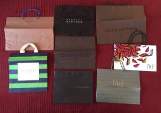 9 Paper Shopping Bags Louis Vuitton Bottega Venetial Dvf,  Must Have Rare Find