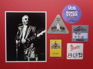 Ringo Starr,  Promo Photo,  5 Backstage Passes,  Various Tour.  Rare Originals