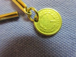 Rare Piaget 18k YG 1900 Gold Coin Flip Up Pocket Watch w/ 14 kt.  watch chain 10