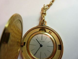 Rare Piaget 18k YG 1900 Gold Coin Flip Up Pocket Watch w/ 14 kt.  watch chain 3