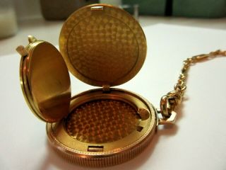 Rare Piaget 18k YG 1900 Gold Coin Flip Up Pocket Watch w/ 14 kt.  watch chain 6