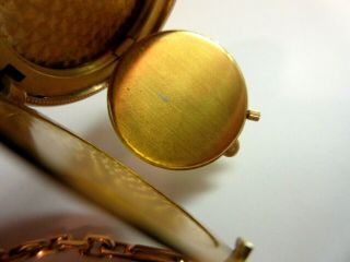 Rare Piaget 18k YG 1900 Gold Coin Flip Up Pocket Watch w/ 14 kt.  watch chain 8