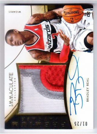 Bradley Beal 2013 - 14 Immaculate Premium Patch Autograph 1/25 Wizards Rare