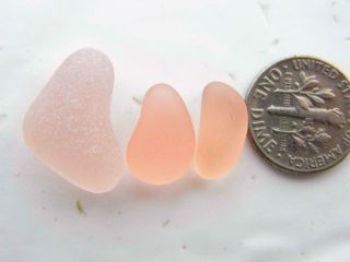 3 S/m - M/l Peachy Pink 0.  17oz Jq Rare Seaham English Sea Glass