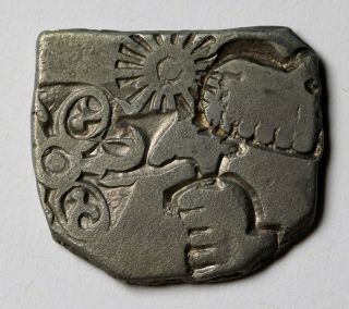 India Punchmarked Silver Coin Magodha Empire (346 - 321bc) Cf4044 Puranas Rare