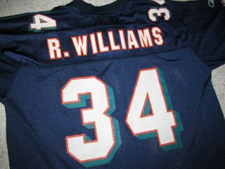 Ricky Williams Miami Dolphins Navy Reebok Mesh Jersey Men L Rare 7