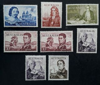 Rare 1963/64 Australia Full Set Of Navigator Stamps Both Papers