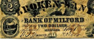 $2 (bank Of Milford) 1800 