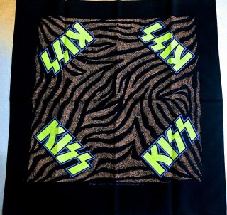 Kiss Animalize 1984 Tour Scarf Rare 1980s Kiss Non - Makeup Merch No Aucoin