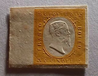 Italian States Sardinia Sardegna 1854 Rare 5c Proof Likely From Plates