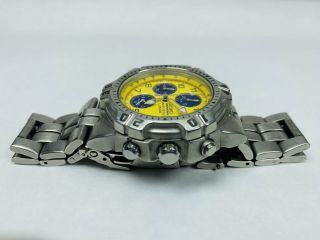 Rare 200m Seiko Stainless Steel Chronograph Men ' s Wrist Watch Yellow 7T32 - 6K19 4