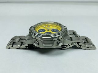 Rare 200m Seiko Stainless Steel Chronograph Men ' s Wrist Watch Yellow 7T32 - 6K19 5