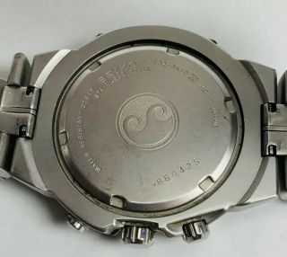 Rare 200m Seiko Stainless Steel Chronograph Men ' s Wrist Watch Yellow 7T32 - 6K19 8