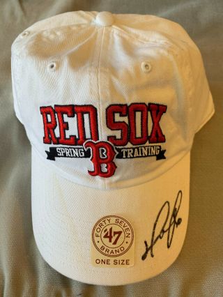 David Ortiz Autographs Red Sox Spring Training Cap Big Papi Rare Signed Real Hat
