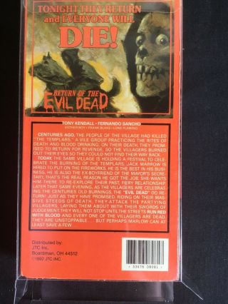 Return of the Evil Dead Rare Horror VHS W Box Protector SEE STORE 4