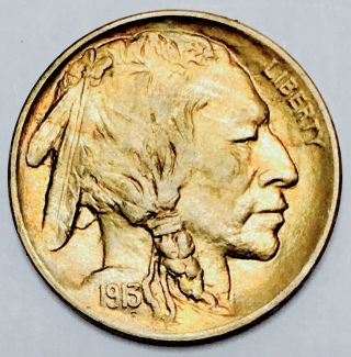 1913 Type 2 Buffalo Nickel Ultra Rare Gem Bu,  Best Of The Best Wow Nr 08278