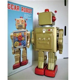 RARE GOLDEN GEAR ROBOT METAL HOUSE JAPAN MIB 4