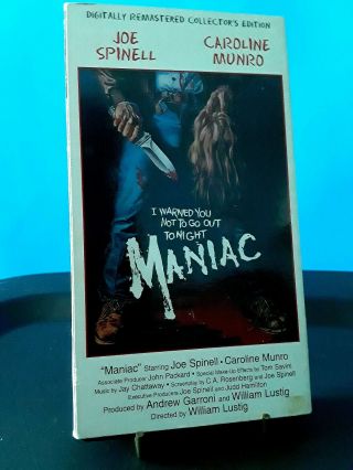 Maniac (vhs) Joe Spinelli Anchor Bay Collectors Spec.  Ed.  Rare - Horror Slasher