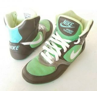 Nike Greco Supreme Wrestling Shoes Womens 7.  5 Green & Brown Lace Up Rare Color