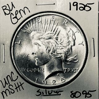 1925 P Bu Gem Peace Silver Dollar Unc Ms,  U.  S.  Rare Coin 8095