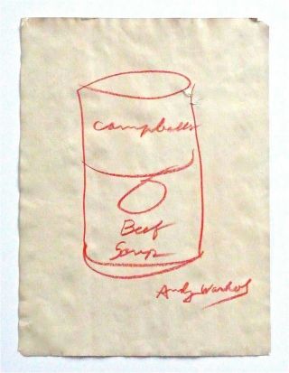 Andy Warhol - - A 1960s Pop - Art Crayon Drawing,  Soup Can,  Signed,  Rare
