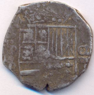 Cob Potosi 8 Reales 1622/28 Assayer P Philip Iii Shield Rare Cross
