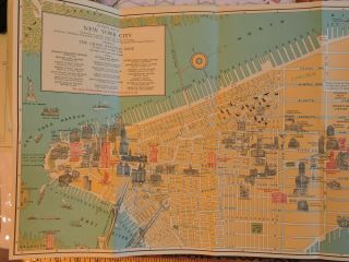 Rare 1928 15x38 Chase Bank Pictorial Map Of York City Nyc