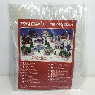 Rare Mary Maxim Christmas Village Musical Kit Post Office Plastic Canvas 7060