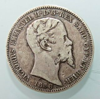 Italy Italia - Sardinia 1 Lira 1850 - See Silver Rare Rara