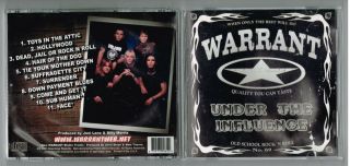 Warrant " Under The Influence " Very Rare Mainly Cover Songs Cd (downboys Records)
