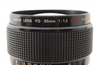 RARE【EXC,  】Canon FD 85mm f1.  2 S.  S.  C.  Aspherical MF Lens from Japan 536 10