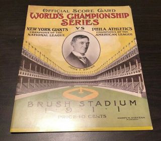 1911 World Series Program Rare Rp Signed Rdo York Giants Vs Phil.  Athletics