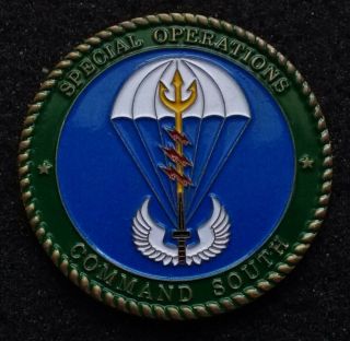 Rare Us Navy Seal Usasoc Special Operations South Socsouth Socom Challenge Coin